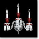 Baccarat Crystal, Zenith 3 Light Wall Crystal Sconce, Clear and Red