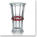 Baccarat Crystal, Harcourt 12.5" Straight Crystal Vase, Red