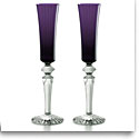 Baccarat Crystal, Mille Nuits Flutissimo Purple, Boxed, Pair