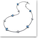 Baccarat Crystal Medicis Mini Necklace Sterling Silver Blue Riviera