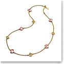 Baccarat Crystal Medicis Mini Necklace Vermeil Gold Pink