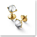 Baccarat Crystal Medicis Mini Stud Earrings Vermeil Gold Clear