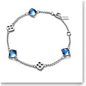Baccarat Crystal Medicis Mini Chain Bracelet Sterling Silver Blue Riviera