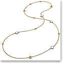 Baccarat Crystal Medicis Mini Long Necklace Vermeil Gold Clear
