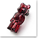 Baccarat BearBrick Silver, Red Crystal Pin