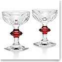 Baccarat Harcourt Champagne, Cocktail Coupe Red Knob Glasses, Pair