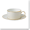 Wedgwood Arris Gio Gold Teacup and Saucer Set