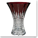 Waterford Lismore Diamond Red 8" Crystal Vase