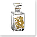 Vista Alegre Crystal Golden Whisky Decanter with Gold Monkey