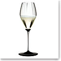 Riedel Fatto A Mano Performance Champagne, Clear Stem, Black Base Glass, Single