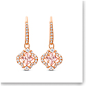Swarovski Sparkling Dance Pierced Earrings Clover Crystal Rose Gold