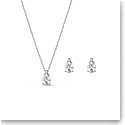 Swarovski Attract Pear Necklace and Earrings Set, White, Rhodium Plated