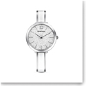 Swarovski Watch Crystalline Stainless Steel Clear Crystal Stainless Bangle with White Enamel