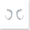 Swarovski Twist Hoop Pierced Earrings, Blue, Rhodium Plated