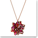 Swarovski Curiosa Pendant Necklace, Geometric Crystals, Pink, Rose-Gold Tone Plated
