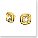 Swarovski Dulcis Earrings, Cushion Cut Crystals, Yellow, Gold-tone Plated