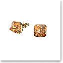 Swarovski Chroma Stud Earrings, Pyramid Cut Crystals, Yellow, Gold-Tone Plated