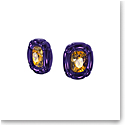 Swarovski Dulcis Clip Earrings, Cushion Cut Crystals, Purple, Rhodium Plated