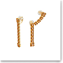 Swarovski Millenia Earrings, Square Cut Crystals, Yellow, Gold-tone Plated