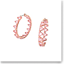 Swarovski Millenia Hoop Earrings, Triangle Cut Crystals, Pink, Rose-Gold Tone Plated