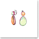 Swarovski Orbita Earrings, Drop Cut Crystal, Multicolored, Rhodium Plated