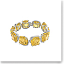 Swarovski Harmonia Bracelet, Cushion Cut Crystals, Yellow, Rhodium Plated