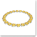 Swarovski Harmonia Choker Necklace, Cushion Cut Crystals, Yellow, Rhodium Plated