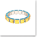 Swarovski Orbita Bracelet, Square Cut Crystals, Multicolored, Rhodium Plated