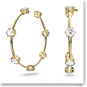 Swarovski Constella Hoop Earrings, White, Gold-tone Plated