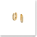 Swarovski Dextera Hoop Earrings, Octagonal, White, Gold-tone Plated