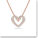 Swarovski Una Pendant, Heart, Small, White, Rose-Gold Tone Plated