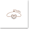 Swarovski Una Bracelet, Heart, Small, White, Rose-Gold Tone Plated