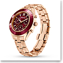 Swarovski Octea Lux Sport Watch, Metal Bracelet, Red, Rose Gold Tone Finish