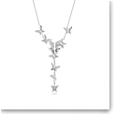 Swarovski Lilia Y Necklace, Butterfly, White, Rhodium Plated