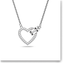 Swarovski Lovely Necklace, Heart, White, Rhodium Plated