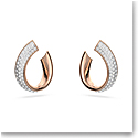 Swarovski Exist Hoop Earrings, Small, White, Gold-Tone Plated