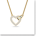 Swarovski Lovely Necklace, Heart, White, Gold-Tone Plated