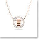 Swarovski Hollow Pendant, Circle, White, Rose-Gold Tone Plated
