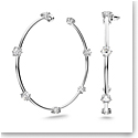 Swarovski Constella Hoop Earrings, Round Cut, White, Rhodium Plated