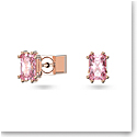 Swarovski Stilla Stud Earrings, Pink, Rose Gold Tone Plated