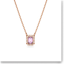 Swarovski Millenia Necklace, Octagon Cut, Purple, Rose Gold Tone Plated