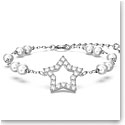Swarovski Stella Bracelet, Crystal Pearls, Star, White, Rhodium Plated