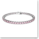 Swarovski Jewelry Matrix Pink and Rhodium Tennis Bracelet, Medium