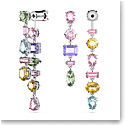 Swarovski Jewelry Gema Multicolored and Rhodium Long Drop Pierced Earrings, Pair