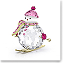 Swarovski Holiday Cheers Dulcis Snowman with Pink Accents on Skis