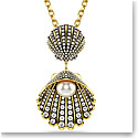 Swarovski Idyllia necklace, Mixed cuts, Shell, White, Gold-tone plated