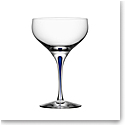 Orrefors Intermezzo Blue Saucer Coupe Champagne Cocktail Glass, Single