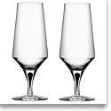 Orrefors Crystal, Metropol Black Beer Glasses, Pair