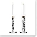 Orrefors Carat Brass Large Candlesticks 11 5/8", Pair