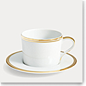 Ralph Lauren Wilshire Cup and Saucer, Gold And White